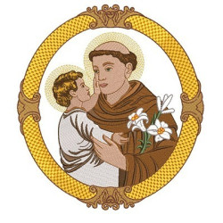 Diseño Para Bordado Santo Antonio En La Medalla 26 Cm