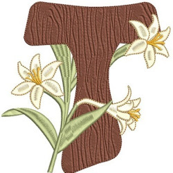 Embroidery Design Tau Cross With Lilies 3