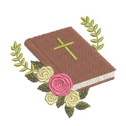 Matriz De Bordado Bíblia Com Flores 1