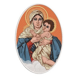 Embroidery Design Medal Mother Pilgrim 23 Cm