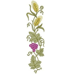 Embroidery Design Branch Of Grape With Wheat 30 Cm