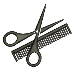 HAIRDRESSING SCISSORS AND COMB