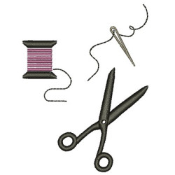Embroidery Design Costureary Shear Needle Line