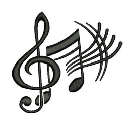 Embroidery Design Musical Notes