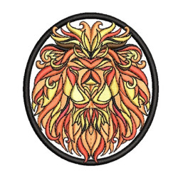 Embroidery Design Lion Medal Patch