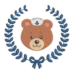 Matriz De Bordado Urso Marinheiro Na Moldura