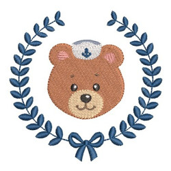 Diseño Para Bordado Oso Marinero En La Moldura 2