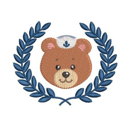 Diseño Para Bordado Oso Marinero En La Moldura 3