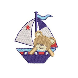 Embroidery Design Boat Bear Season 22
