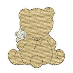 Diseño Para Bordado Oso Con Bebé Verso