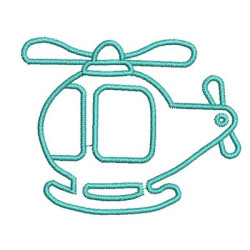 Diseño Para Bordado Helicóptero Contornado