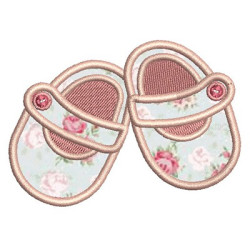 Diseño Para Bordado Zapatinos Del  Bebé Aplicados