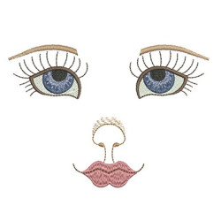 Diseño Para Bordado Rostro Muñeca Niña 1
