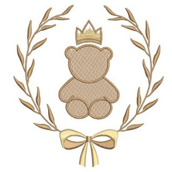 Embroidery Design Silhouette Bear In Frame