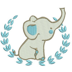 Diseño Para Bordado Elefante En Marco 1