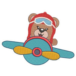 Embroidery Design Female Bear Aviator 1