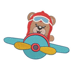 Embroidery Design Female Bear Aviator 2