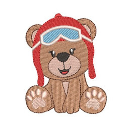 Embroidery Design Female Bear Aviator 3