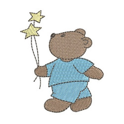 Matriz De Bordado Urso Com Estrelas 2