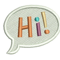 Embroidery Design Balloon Hi! 2