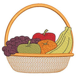 Matriz De Bordado Cesta De Frutas 13 Cm