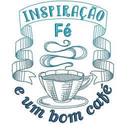 Diseño Para Bordado Inspiración Fe Y Un Buen Café Pt