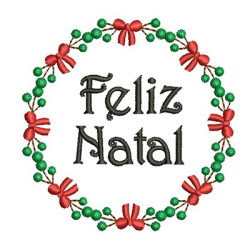 Matriz De Bordado Guirlanda De Feliz Natal 3