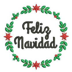 Matriz De Bordado Guirlanda Feliz Navidad 2