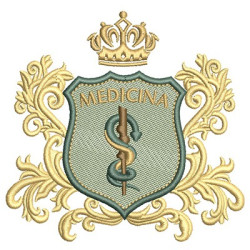 Matriz De Bordado Escudo Medicina 7