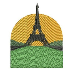Diseño Para Bordado Paisaje Eiffel