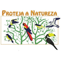 Diseño Para Bordado Proteja La Natureleza