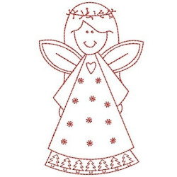  CHRISTMAS ANGEL REDWORK