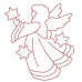 Anjo Com Estrelas Redwork Contornados