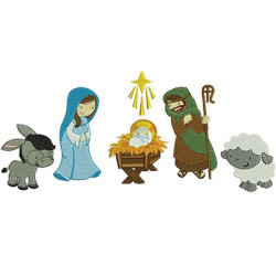 Embroidery Design Holy Family  Crib