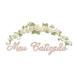 Embroidery Design Branch Of Roses My Baptism 2 Pt
