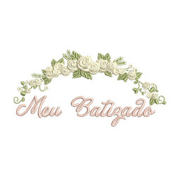 Diseño Para Bordado Rama Flores Mi Bautizado 2