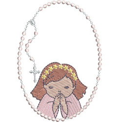 Embroidery Design Baptized Frame With Girl