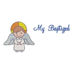 Embroidery Design Angel With My Baptized 3