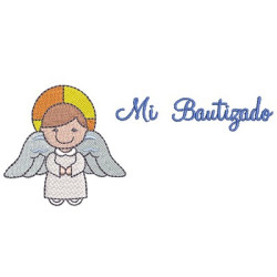 Embroidery Design Angel With Mi Bautizado 4