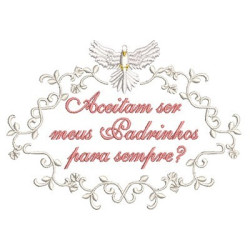 Embroidery Design Accept To Be My Godfather 2 Pt