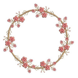 Embroidery Design Floral Frame 11 Cm