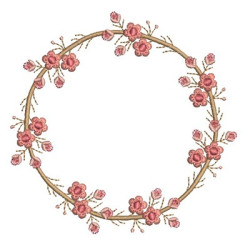 Diseño Para Bordado Marco Floral 11 Cm