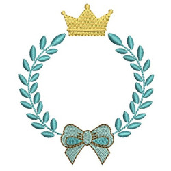 Diseño Para Bordado Marco Acacias Con Lazo 10
