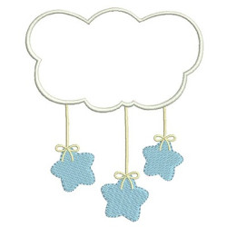 Embroidery Design Cloud With Stars