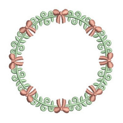 Matriz De Bordado Moldura Raminhos Com Laços 1