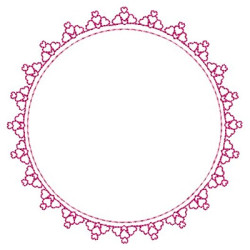 Matriz De Bordado Moldura Corações 9 Cm