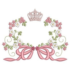 Diseño Para Bordado Marco Floral Con Corona 3