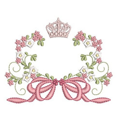 Diseño Para Bordado Marco Floral Con Corona 4