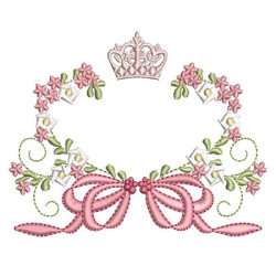 Diseño Para Bordado Marco Floral Con Corona 5