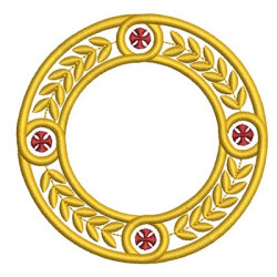 Embroidery Design Round Frame With Cross 2
